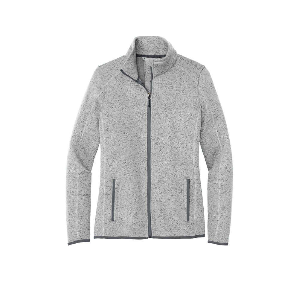 Port Authority L232 Women's Heathered Sweater Fleece Full Zip Jacket