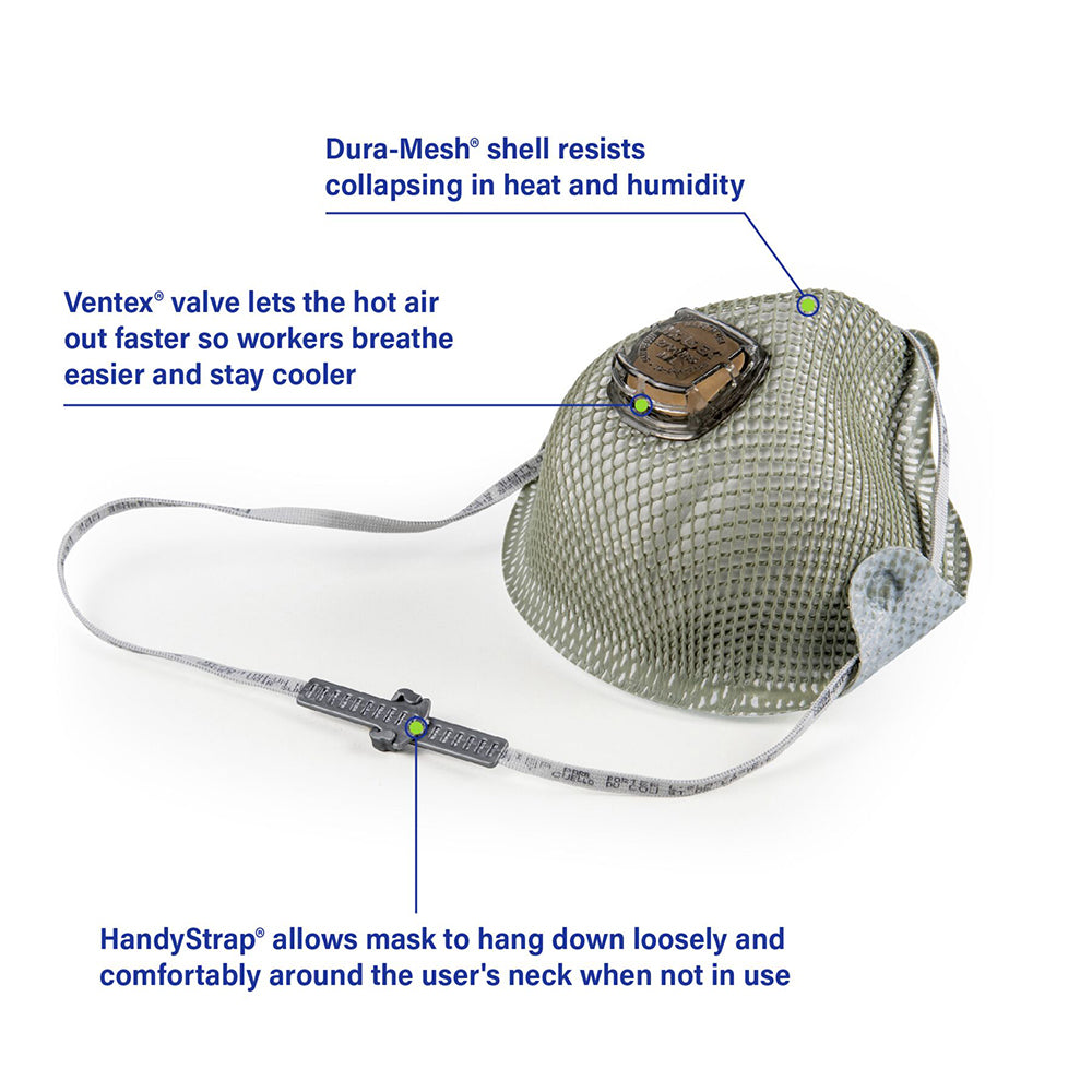 Moldex 2700N Series HandyStrap N95 Particulate Disposable Respirator, 1 box (10 pieces)