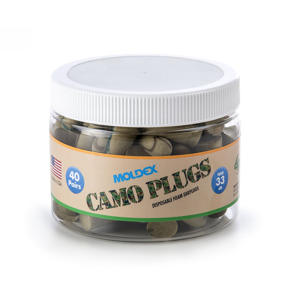 Moldex 6685 Camo Plugs Uncorded Disposable Earplugs, 1 jar (40 pairs)
