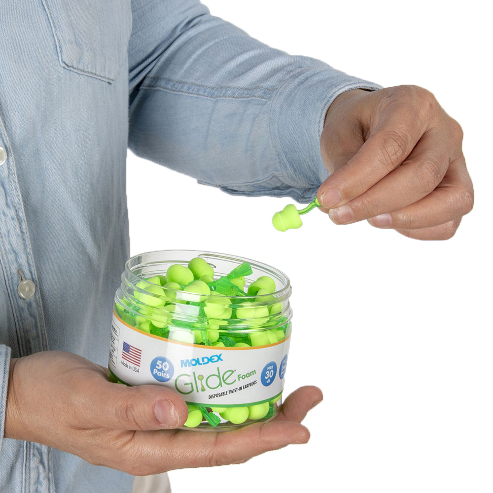 Moldex 6686 Glide Uncorded Disposable Foam Earplugs, 1 jar (50 pairs)