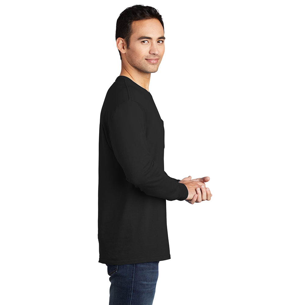 Port & Company PC099LSP Beach Wash® Ring Spun Long Sleeve Pocket Tee - Gorvex.com