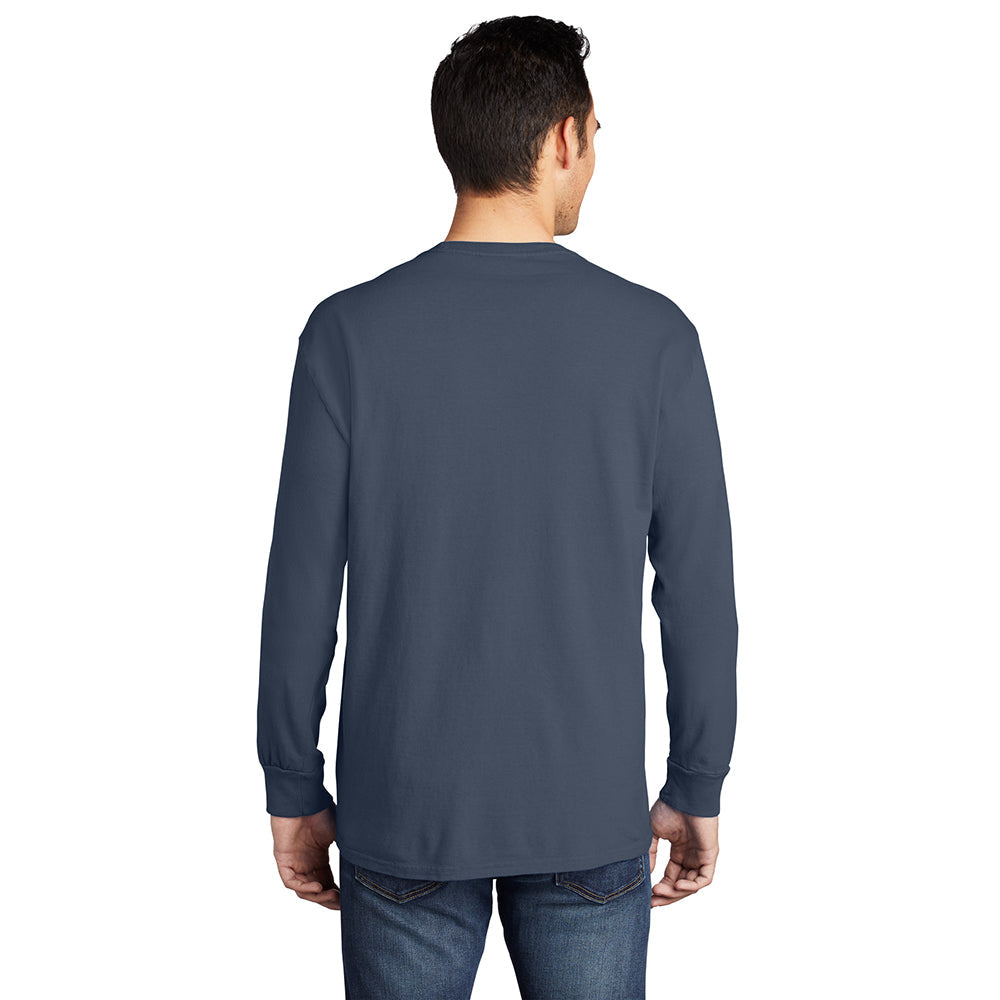 Port & Company PC099LSP Beach Wash® Ring Spun Long Sleeve Pocket Tee - Gorvex.com