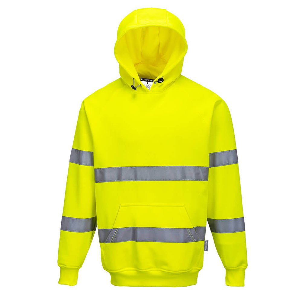 Portwest B304 Series Hi Vis Hooded Sweatshirt with Kangaroo Pocket
