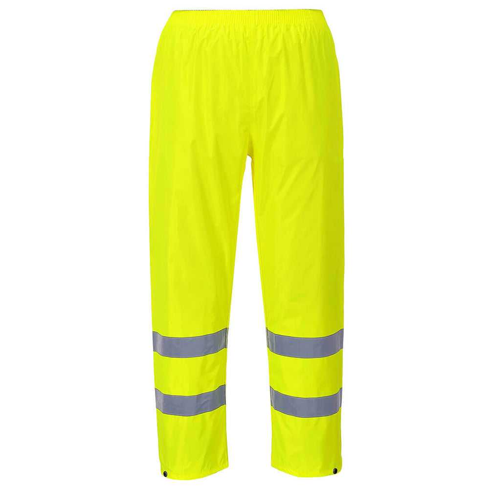 Portwest Hi Vis Rain Trousers with Snap Adjustable Hems