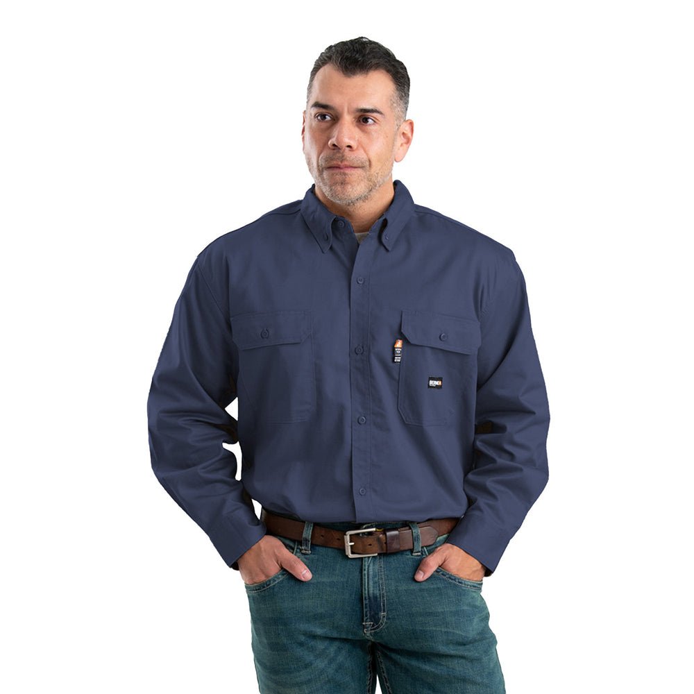 Berne FRSH10 FR Button - Down Work Shirt - Gorvex.com