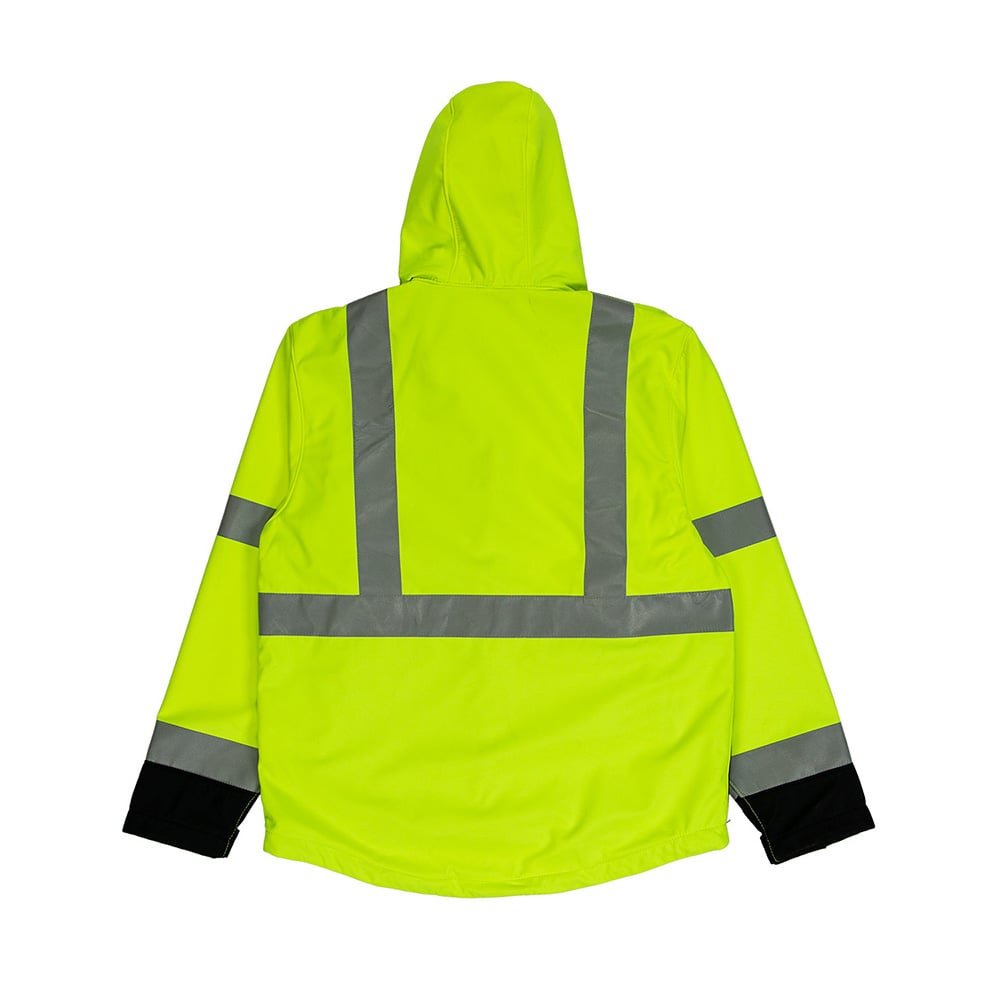 Berne HVJS206 Class 3 Hi Vis Softshell Jacket with Zip Pockets - Gorvex.com
