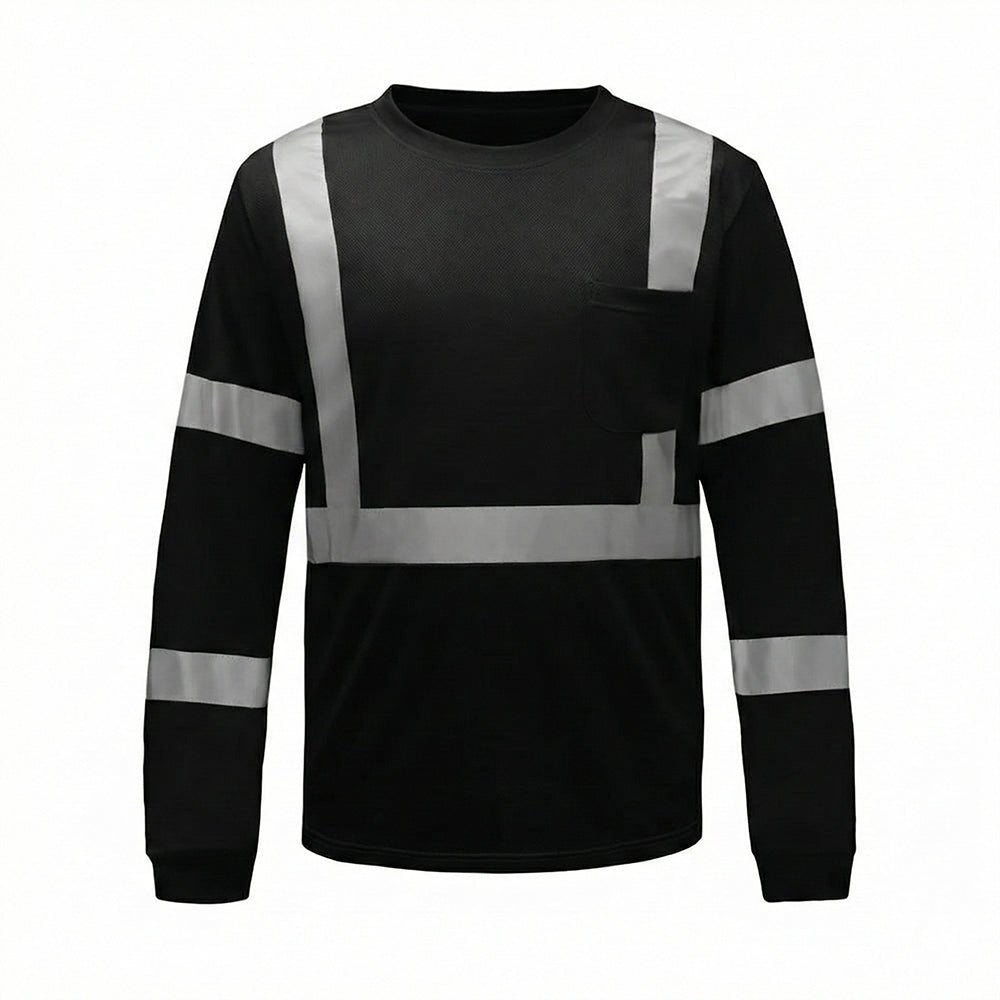 Colored Long Sleeve Safety T-Shirt with Black Bottom, Non - ANSI - Gorvex.com