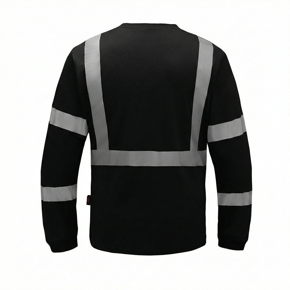 Colored Long Sleeve Safety T-Shirt with Black Bottom, Non - ANSI - Gorvex.com