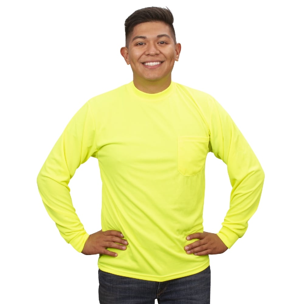 Cor - Brite™ V140/1 Non - Rated Hi Vis Birdseye Long Sleeve Shirt - Gorvex.com