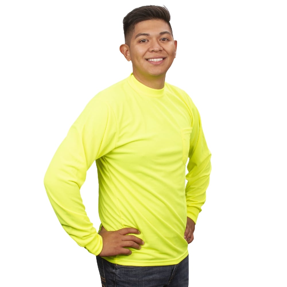 Cor - Brite™ V140/1 Non - Rated Hi Vis Birdseye Long Sleeve Shirt - Gorvex.com