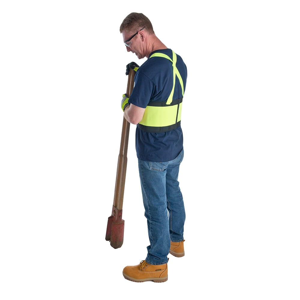 Cordova Hi Vis Back Support Belt with Attached Suspenders - Gorvex.com
