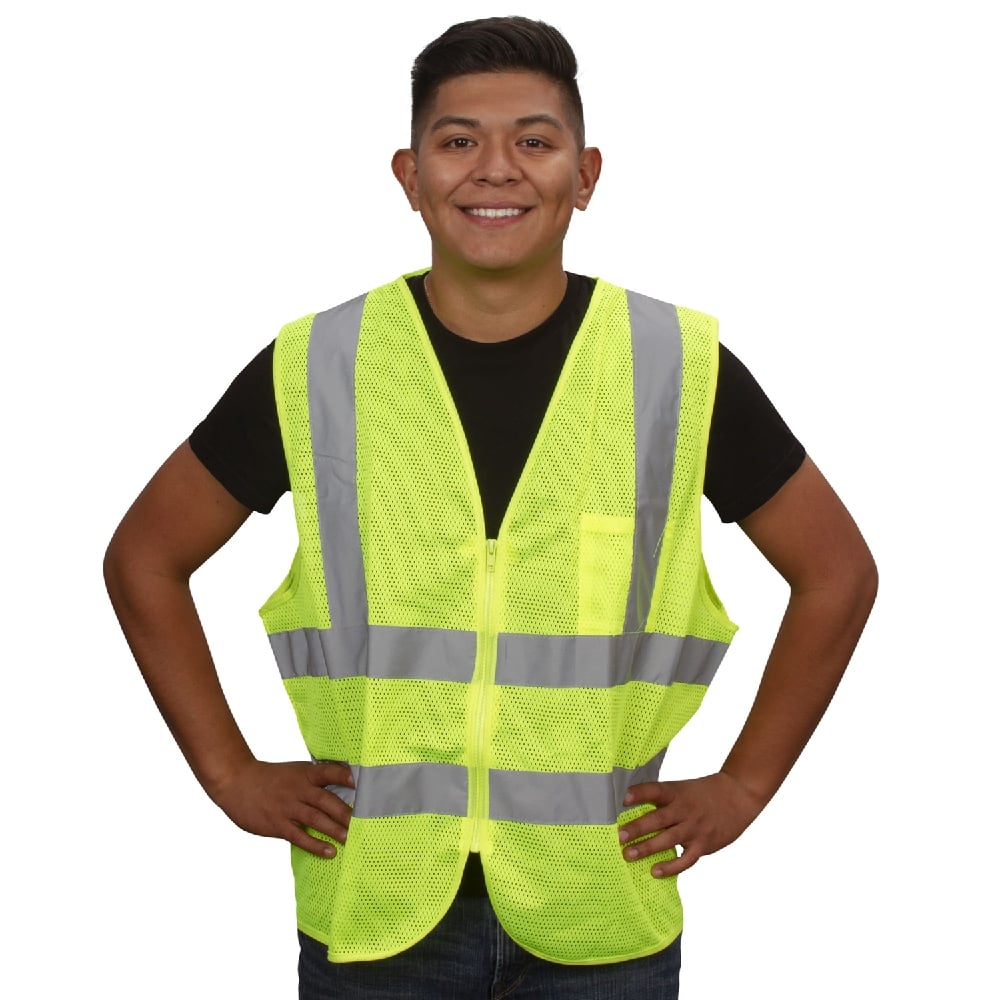 Cordova Hi Vis Mesh Vest with Inner Pocket and Zipper Closure - Gorvex.com