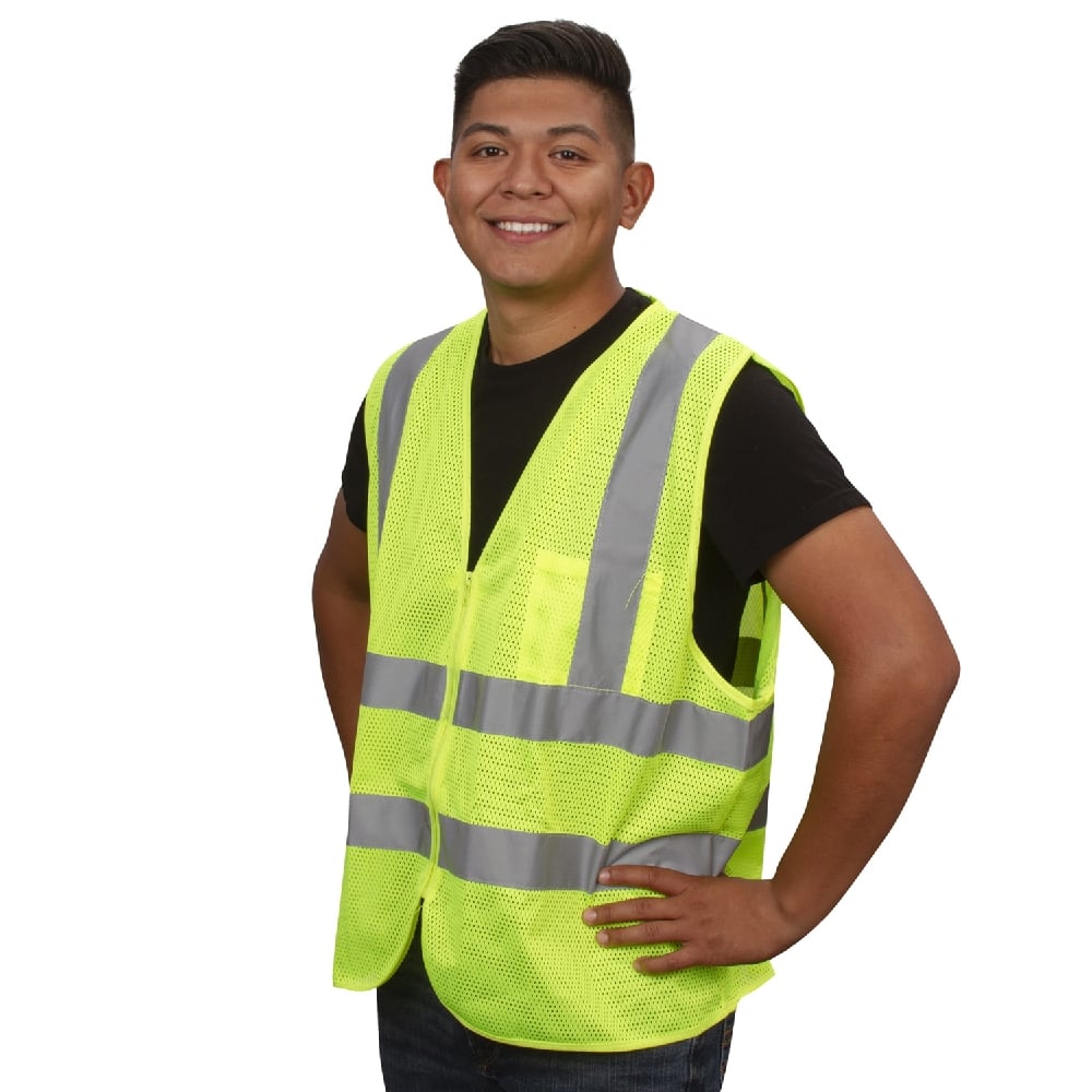 Cordova Hi Vis Mesh Vest with Inner Pocket and Zipper Closure - Gorvex.com