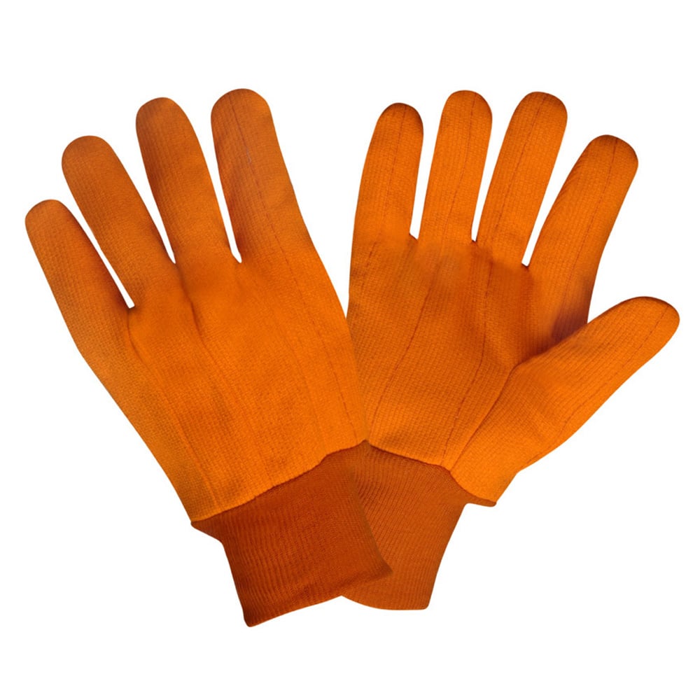 Cordova Hi Vis Polyester/Cotton Corded Canvas Glove with Knit Wrist, 1 dozen (12 pairs) - Gorvex.com