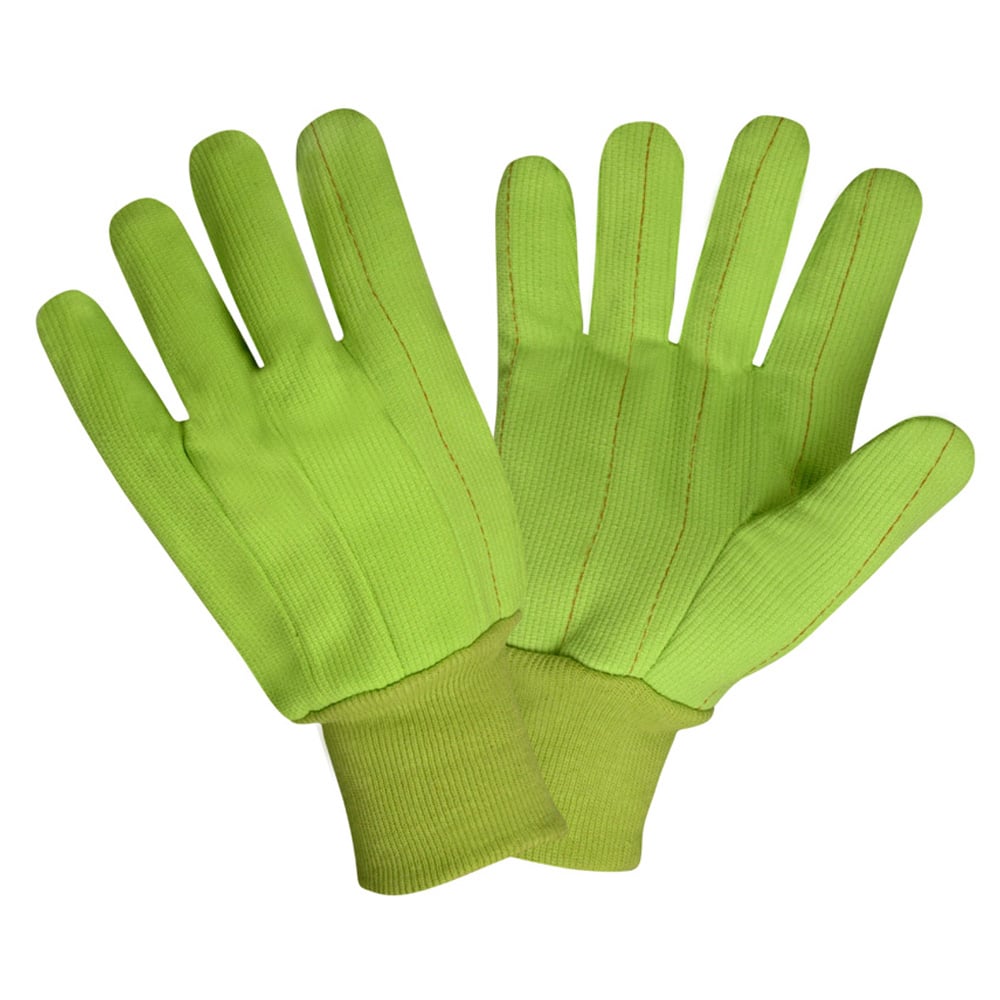 Cordova Hi Vis Polyester/Cotton Corded Canvas Glove with Knit Wrist, 1 dozen (12 pairs) - Gorvex.com