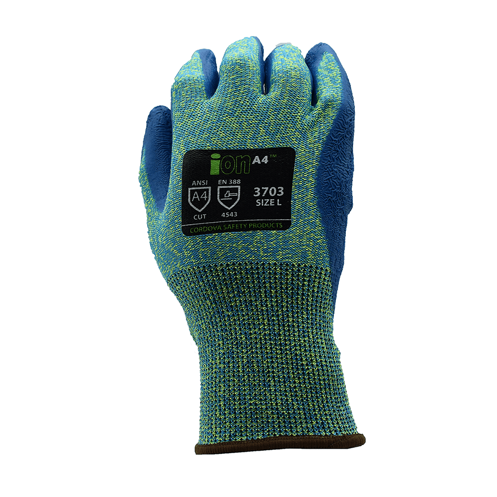 Cordova iON - A4™ ANSI Cut A4 HPPE/Glass Latex Palm Coated Gloves, 1 pair - Gorvex.com