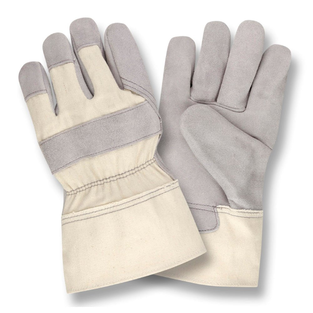 Cordova Split Cowhide Glove/Canvas Back + 2.5" Washable Duck Cuff, 1 dozen (12 pairs) - Gorvex.com