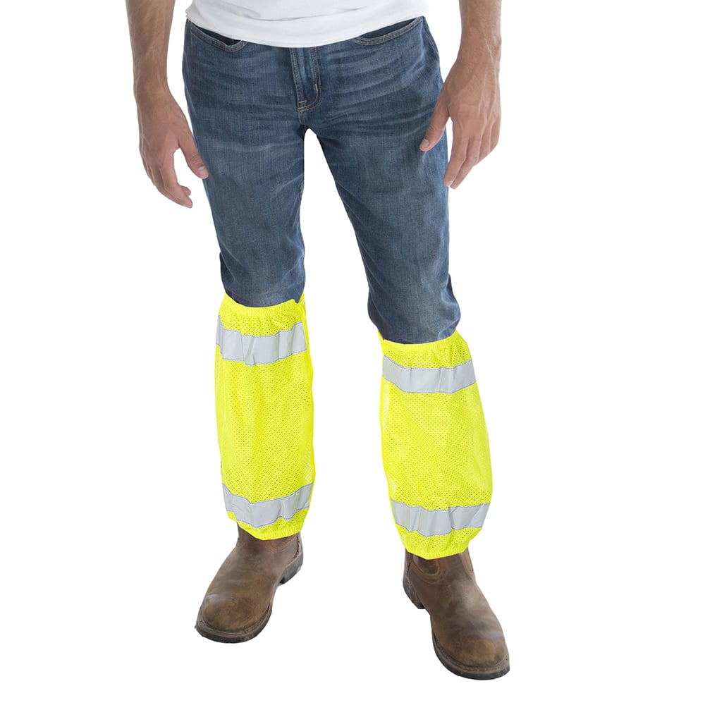 Cordova VGL100/1 Hi Vis Mesh Leg Gaiters with Silver Reflective Tapes, 1 pair - Gorvex.com