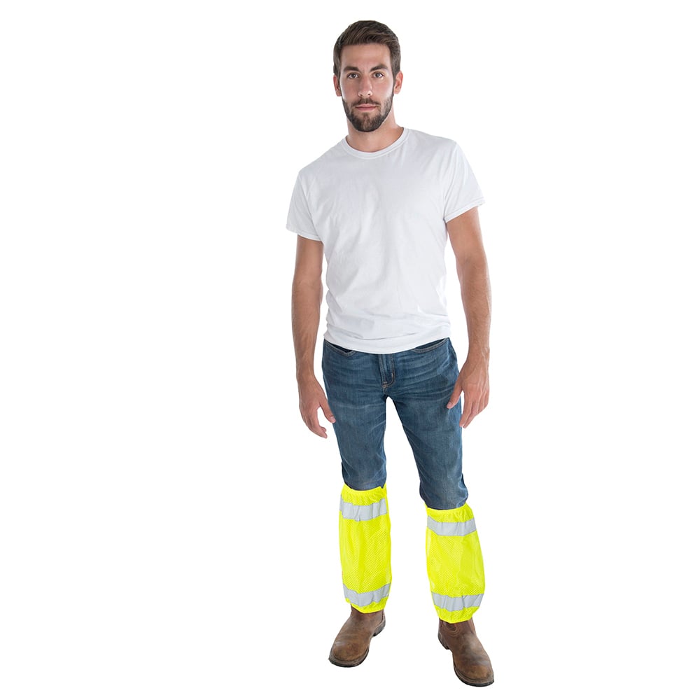 Cordova VGL100/1 Hi Vis Mesh Leg Gaiters with Silver Reflective Tapes, 1 pair - Gorvex.com