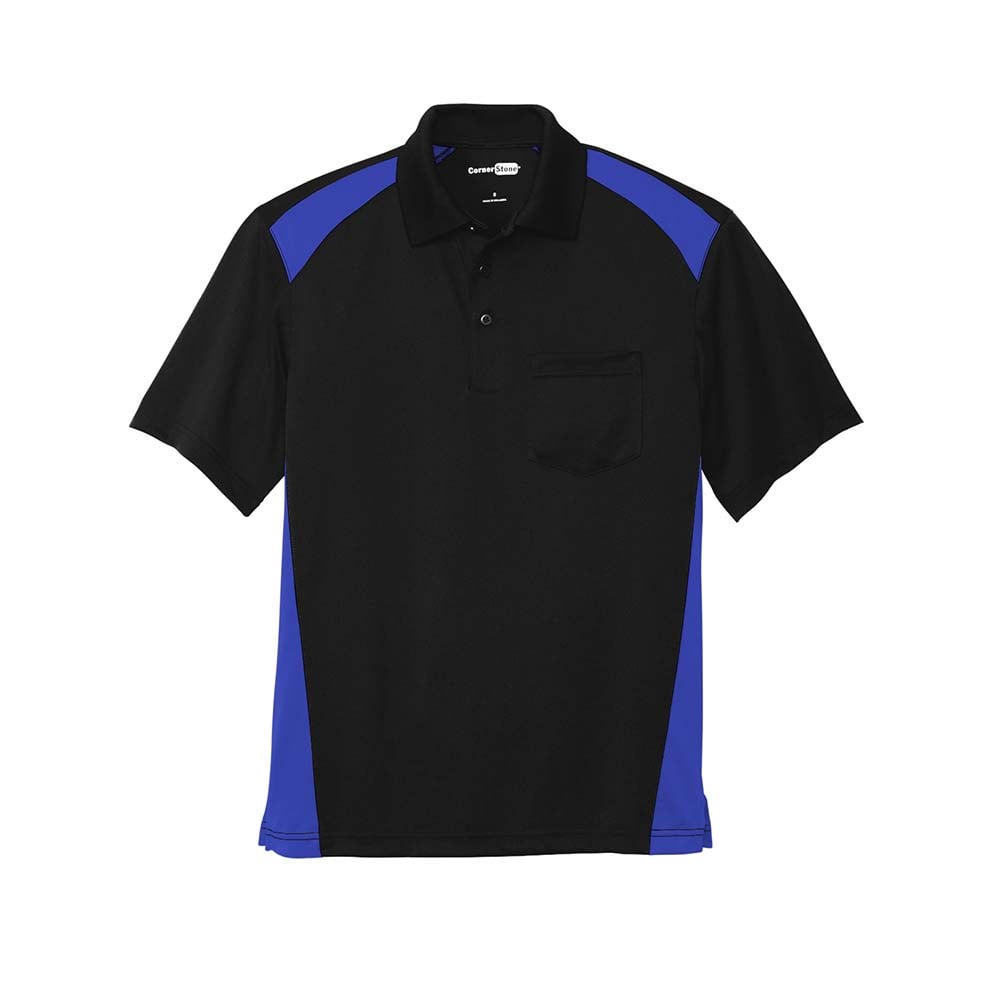 CornerStone CS416 Two Way Colorblock Polo with Pocket - Gorvex.com