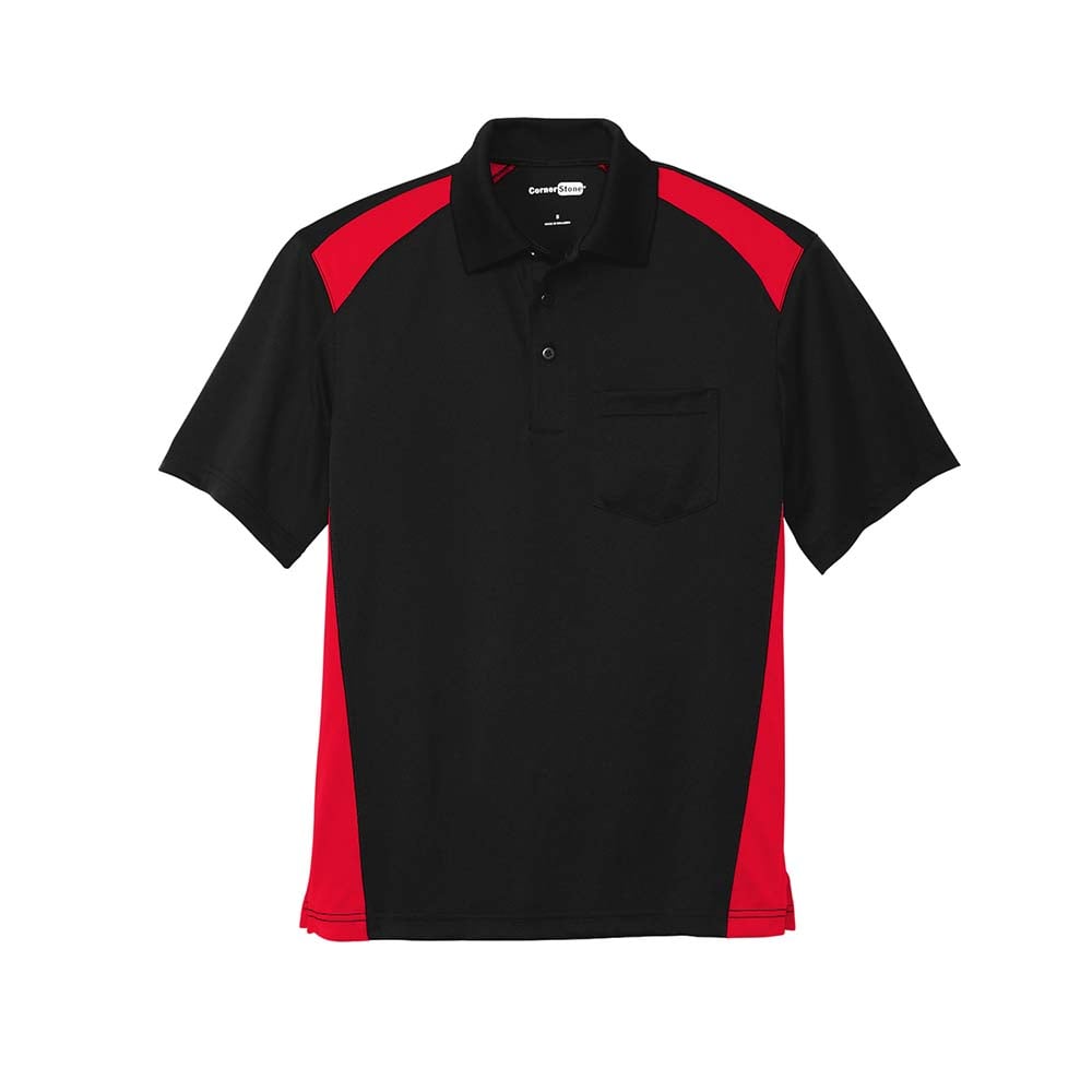 CornerStone CS416 Two Way Colorblock Polo with Pocket - Gorvex.com