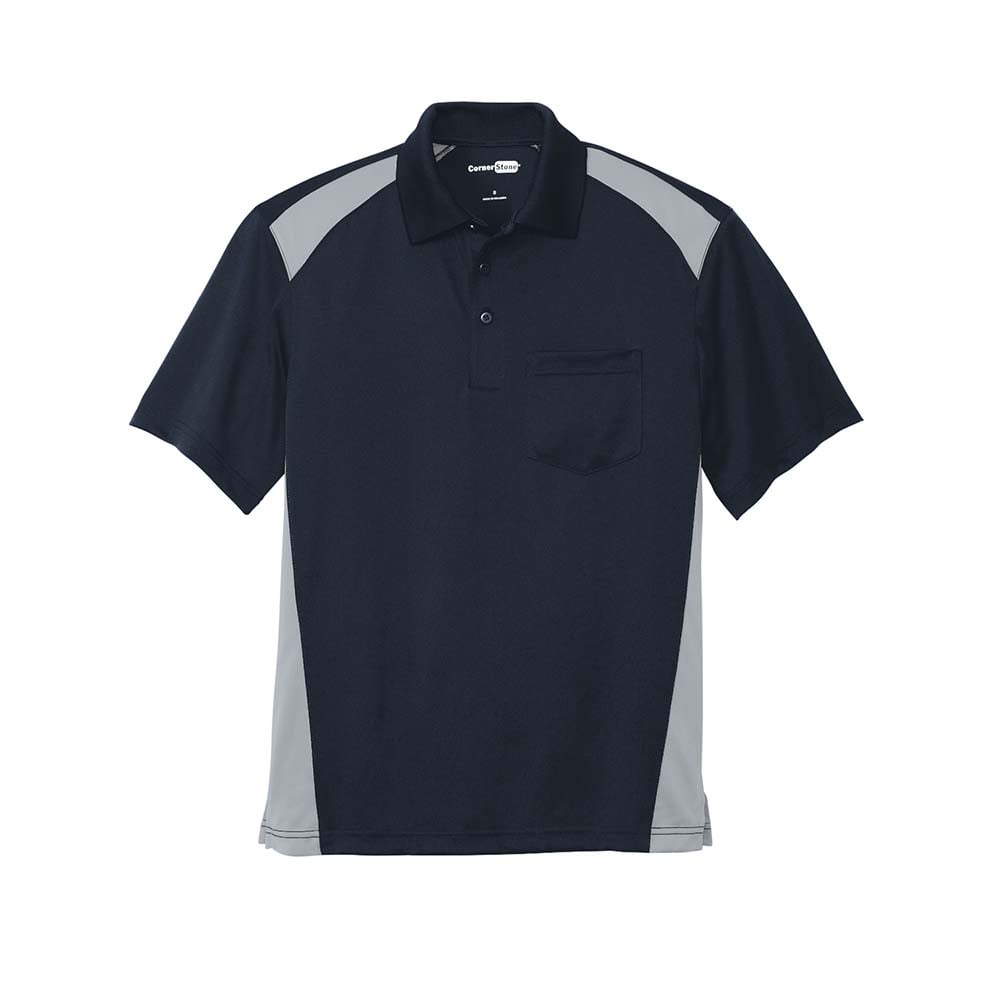 CornerStone CS416 Two Way Colorblock Polo with Pocket - Gorvex.com