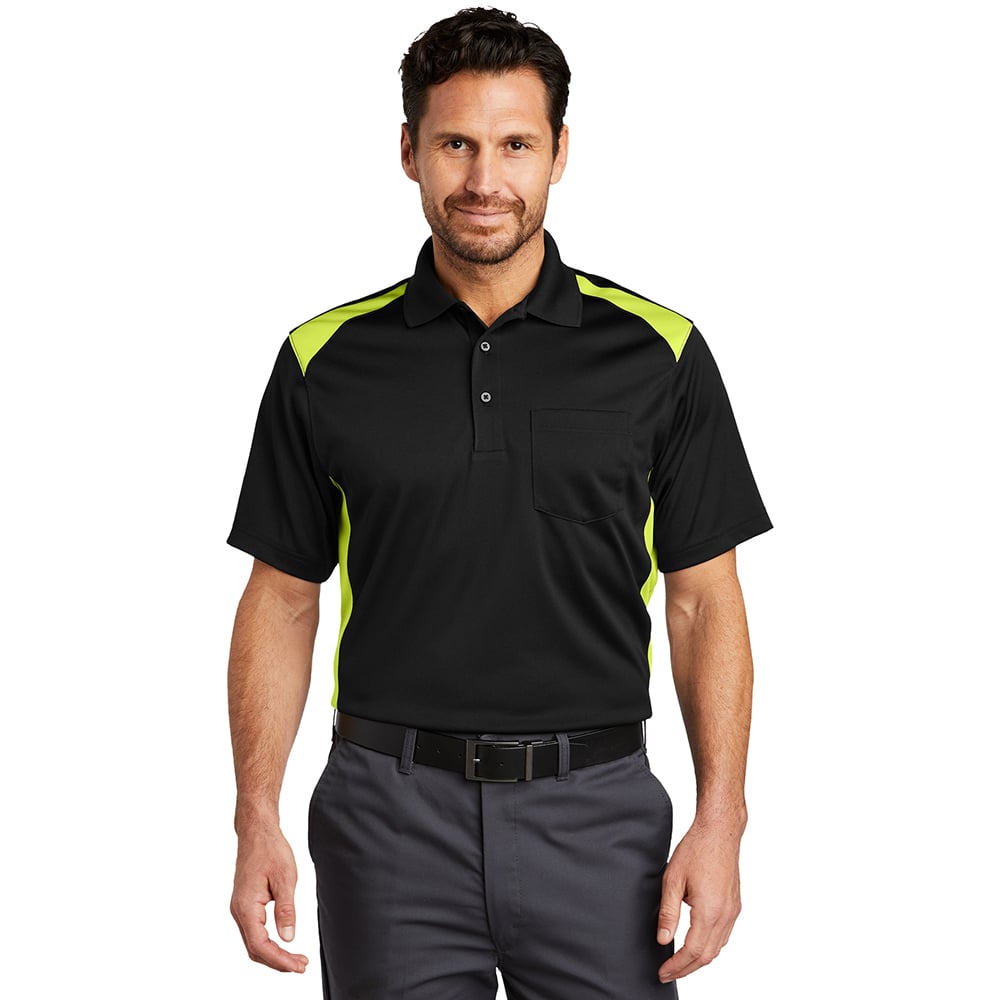 CornerStone CS416 Two Way Colorblock Polo with Pocket - Gorvex.com
