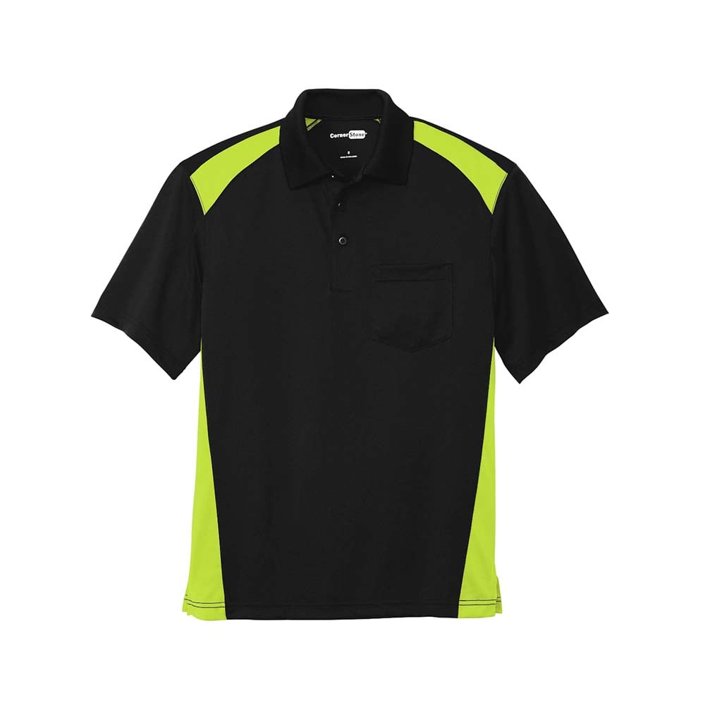 CornerStone CS416 Two Way Colorblock Polo with Pocket - Gorvex.com