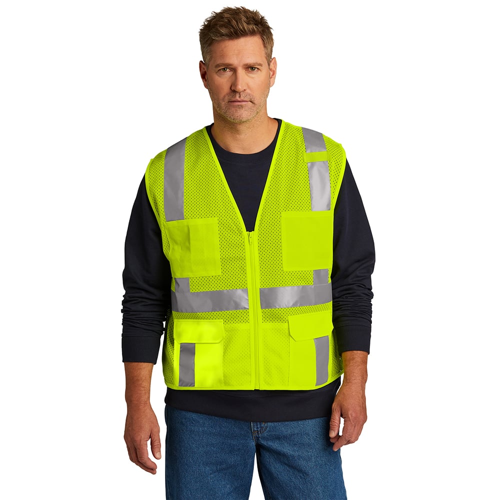 CornerStone CSV104 Class 2 Mesh Six - Pocket Zippered Vest - Gorvex.com