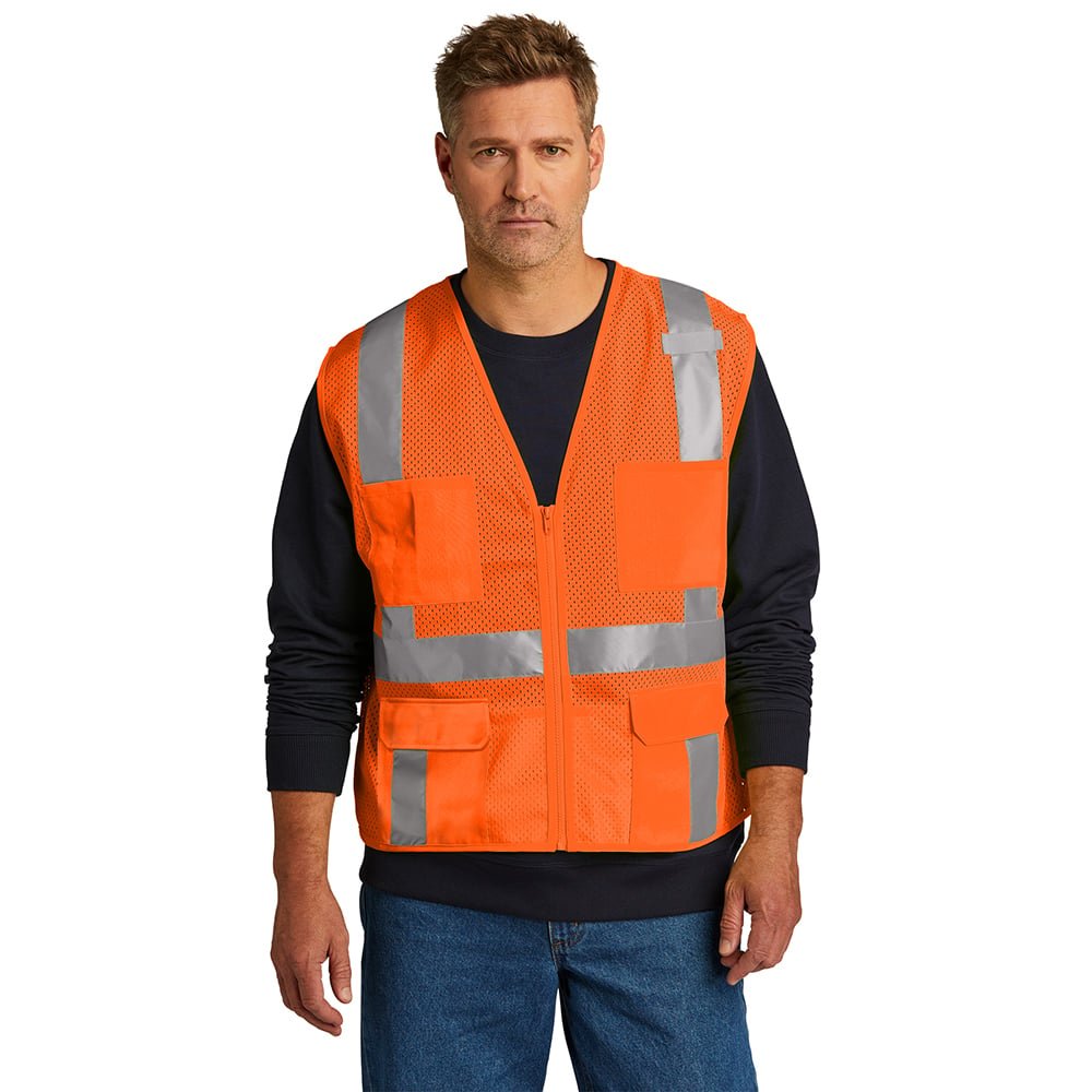 CornerStone CSV104 Class 2 Mesh Six - Pocket Zippered Vest - Gorvex.com