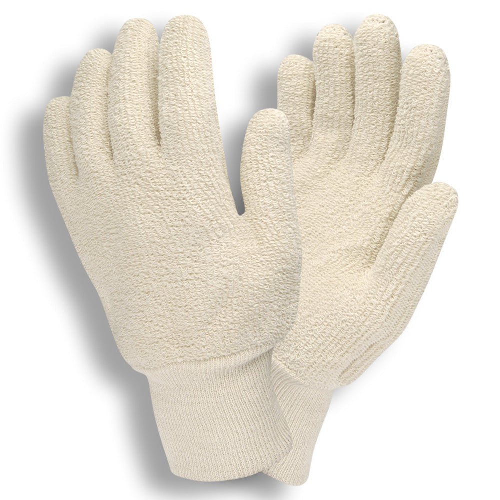 G - Line 3218 Standard Weight 18 - ounce Loop - Out Terry Gloves, Knit Wrist, 1 dozen (12 pairs) - Gorvex.com