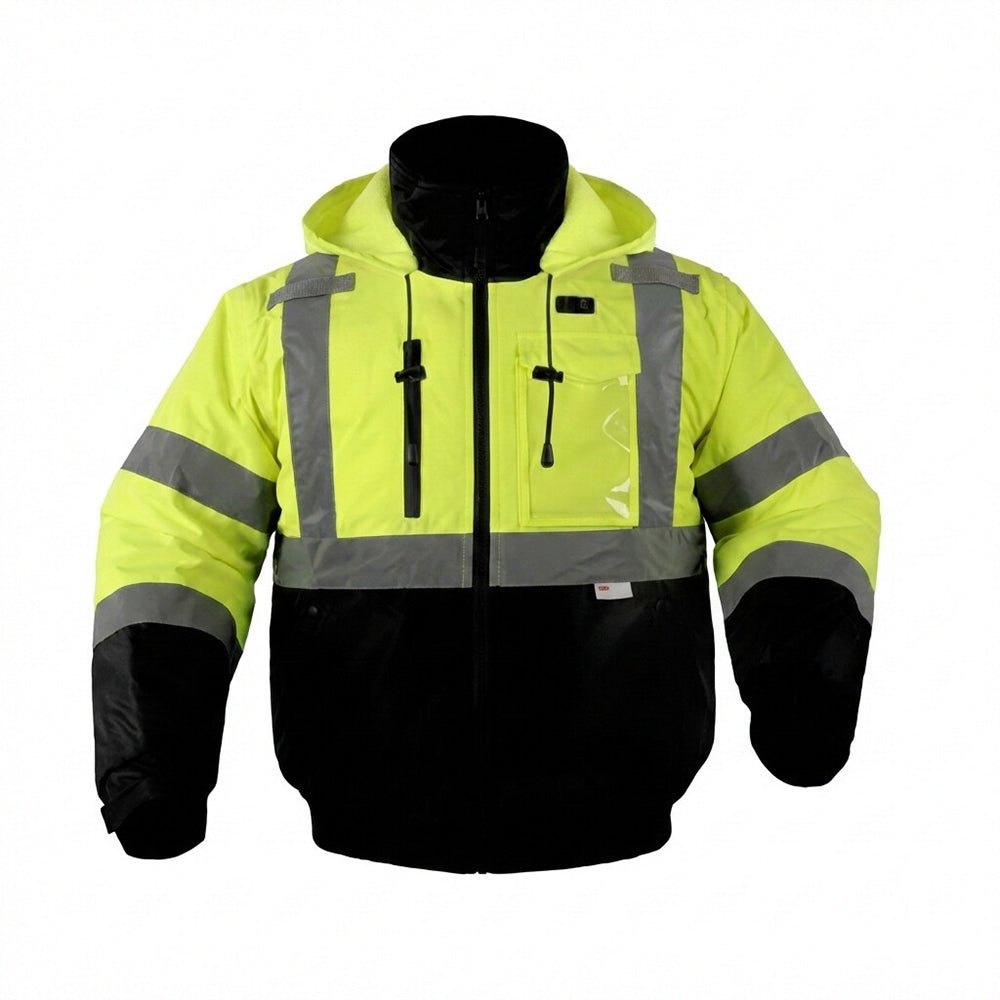 G - Line Hi - Vis Class 3 Heated Safety Jacket with Detachable Hood - Gorvex.com