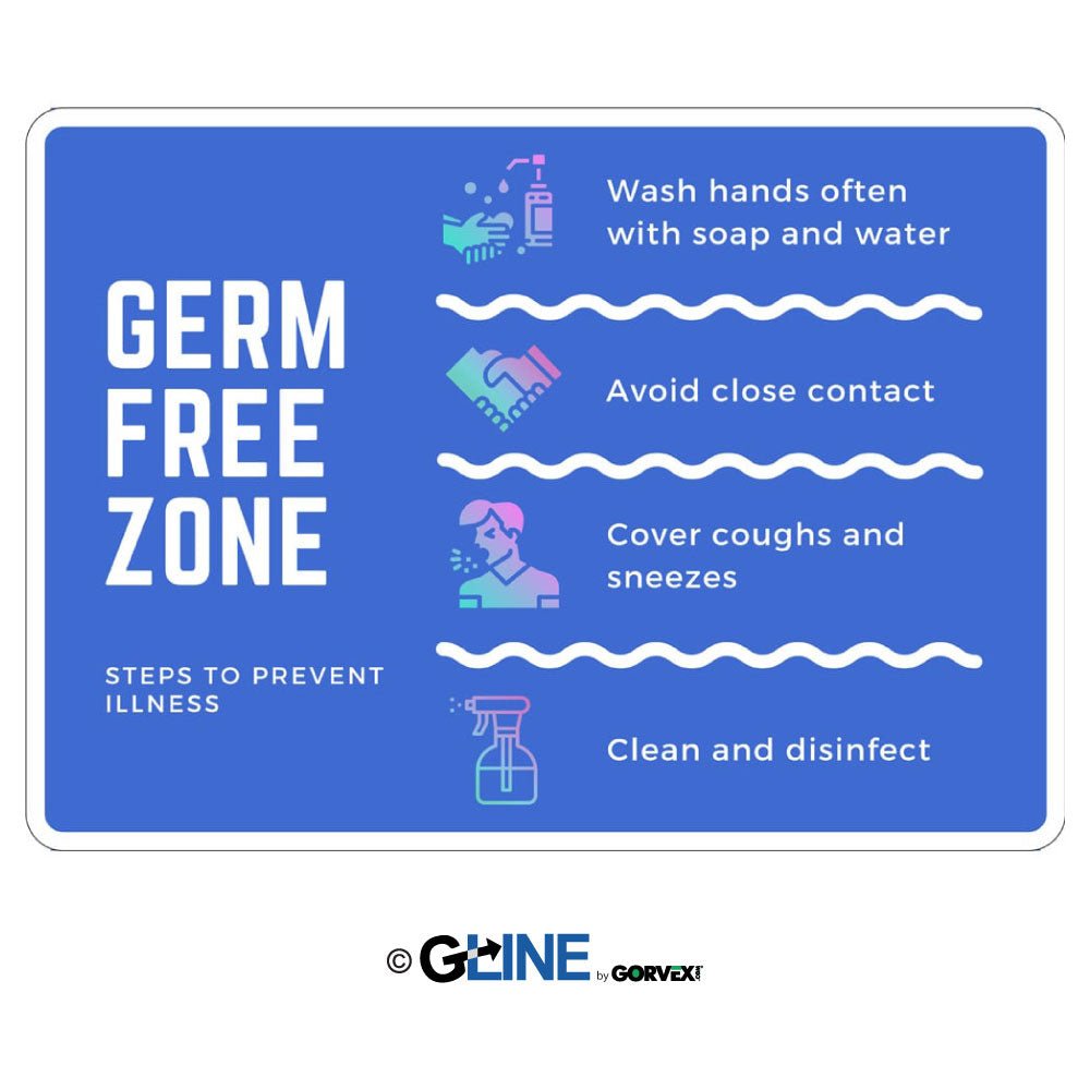 Germ Free Zone Sign - Germ and Virus Prevention Sign - Gorvex.com