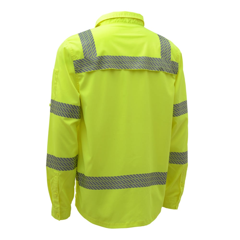 Hi - Vis Safety Shirt, Lightweight Button Down, Class 3 - Gorvex.com