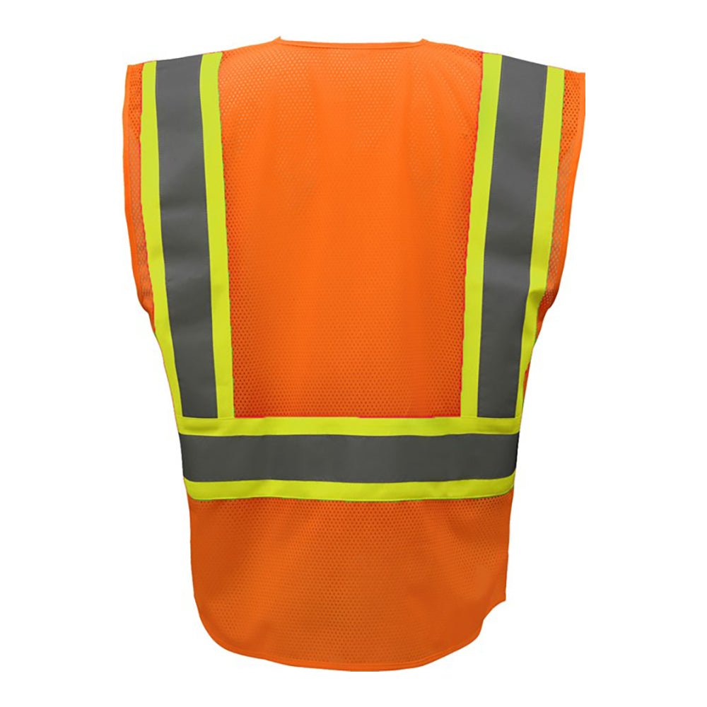 Hi - Vis Safety Vest, Two - Tone Mesh with Zipper Closure, Class 2 - Gorvex.com
