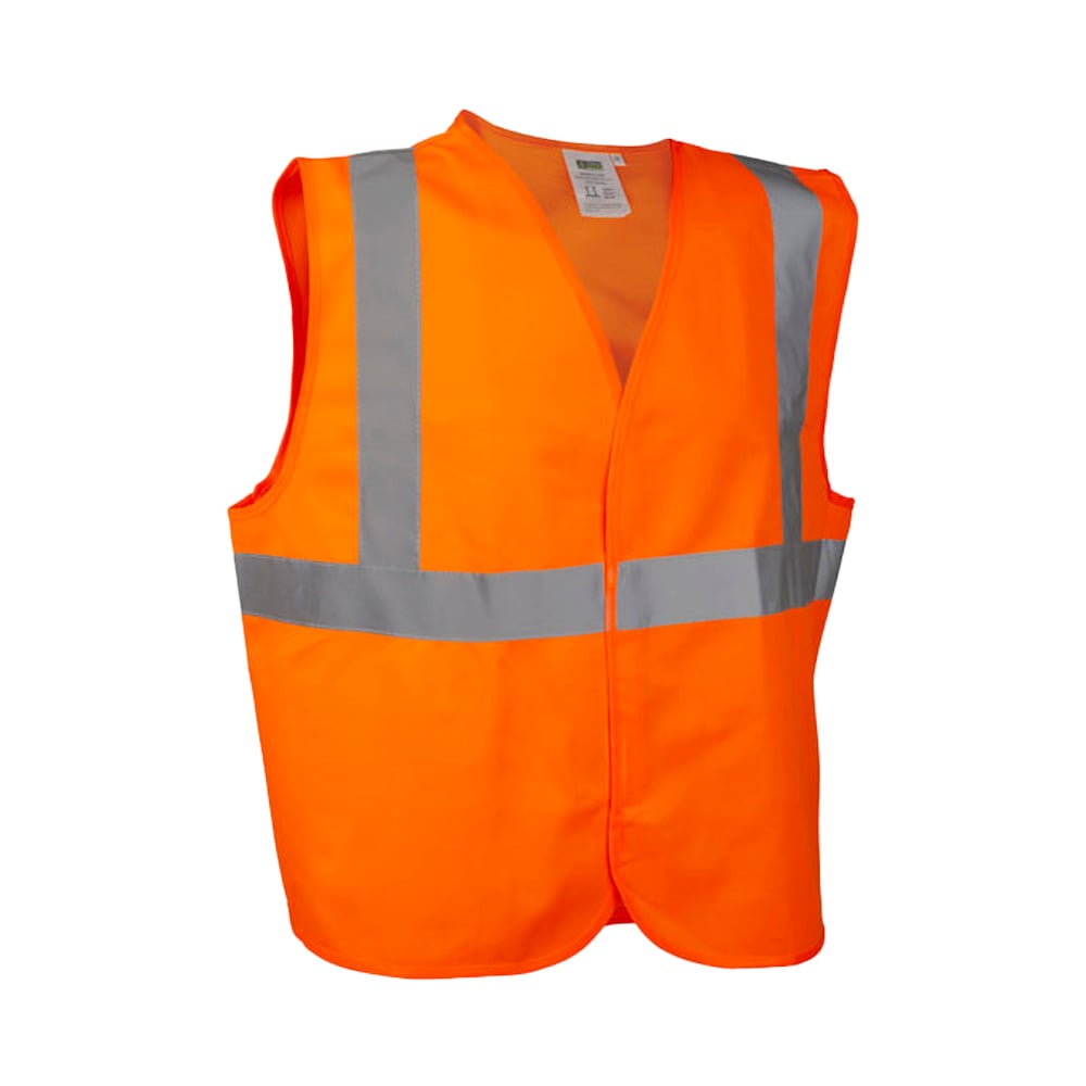 Hi Vis Solid Vest With 2" Reflective Tape/Hook & Loop Closure - Gorvex.com