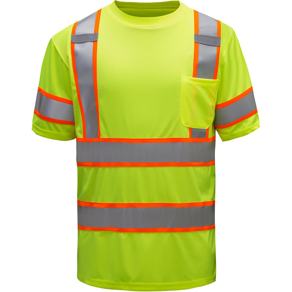 Hi - Vis Two - Tone Safety T-Shirt with Chest Pocket, Class 3 - Gorvex.com