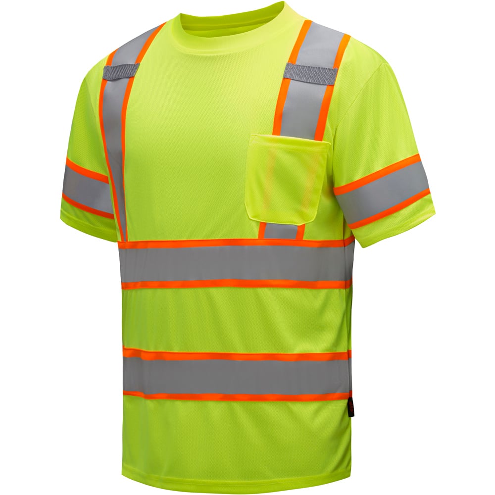 Hi - Vis Two - Tone Safety T-Shirt with Chest Pocket, Class 3 - Gorvex.com