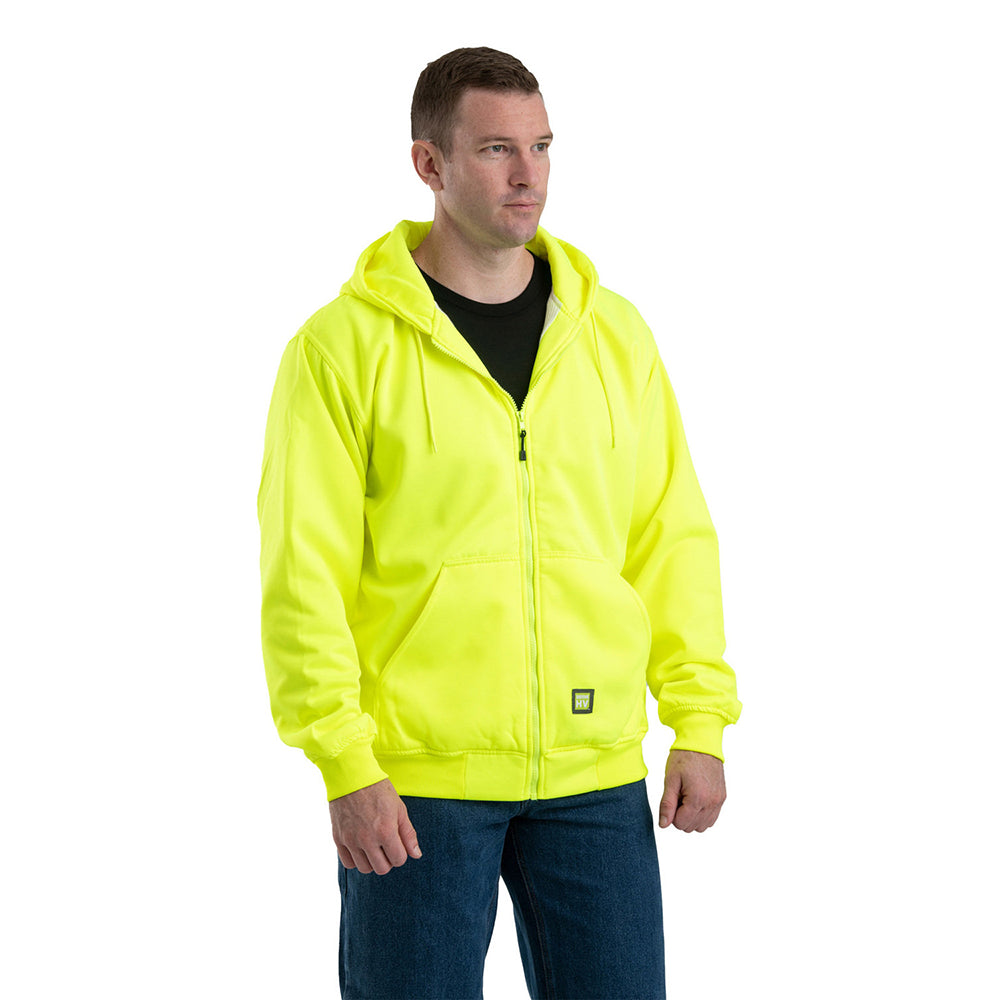 Berne HVF101 Heritage Hi Vis Hooded Sweatshirt with Thermal Lining