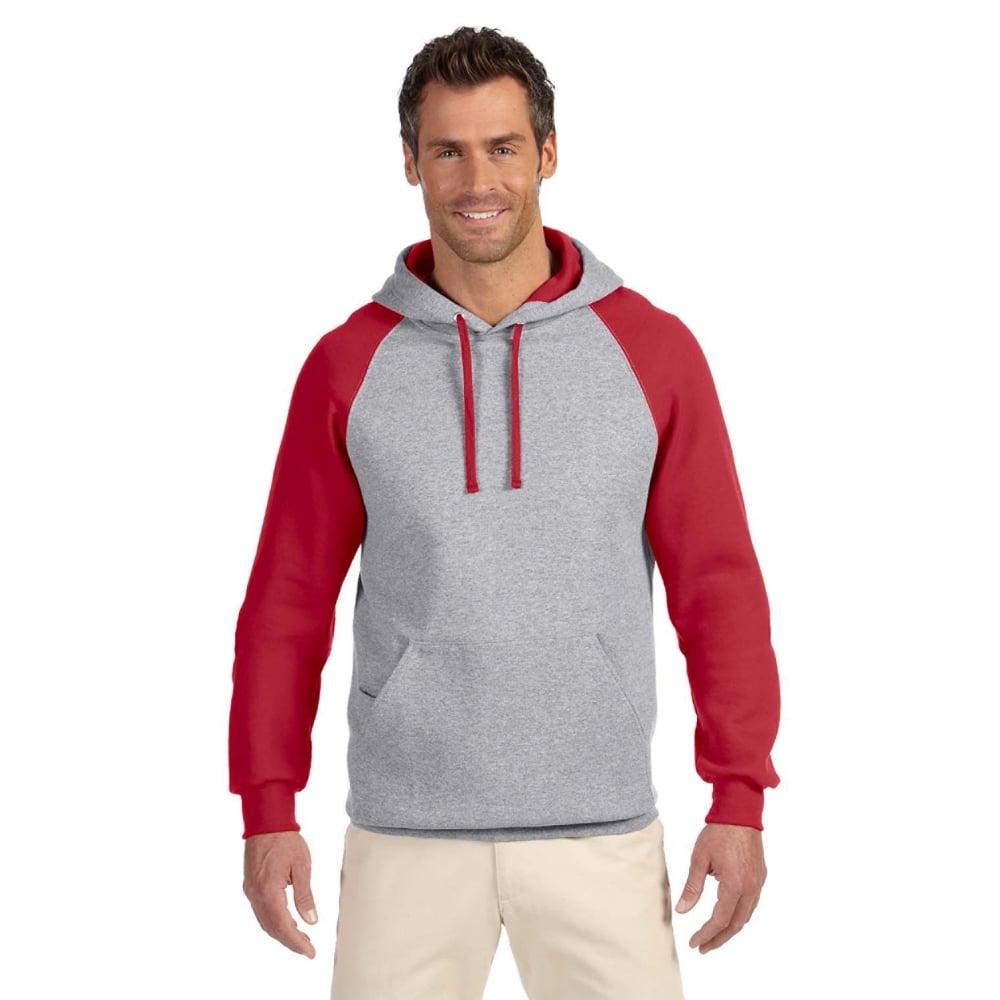 Jerzees NuBlend® 96CR Colorblock Raglan Pullover Hooded Sweatshirt - Gorvex.com