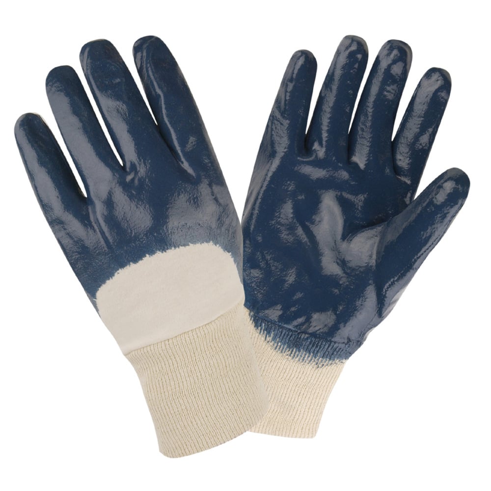 Medium Nitrile Smooth Palm Coated Supported Gloves With Interlock Lined, 1 dozen (12 pairs) - Gorvex.com
