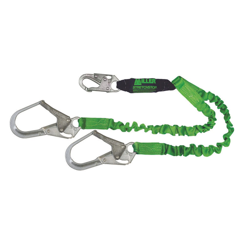 Miller StretchStop 4' Lanyard with SofStop Shock Absorber, Two - Legged - Gorvex.com