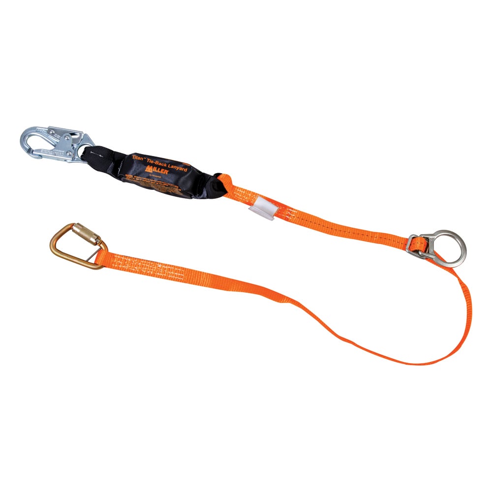 Miller Titan™ Tie - Back Lanyard with Carabiner & Shock Absorber - Gorvex.com