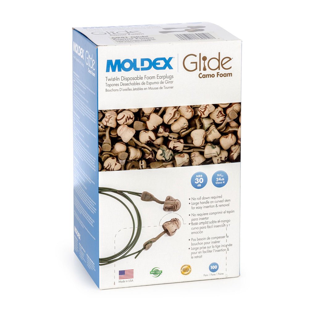 Moldex Glide 6941 Uncorded Camo Earplugs, NRR 30, 1 box (100 pairs) - Gorvex.com