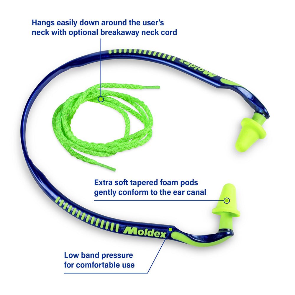 Moldex Jazz Band Hearing Protector 6506 With Spare Pods, NRR 25, 1 box (10 pieces) - Gorvex.com