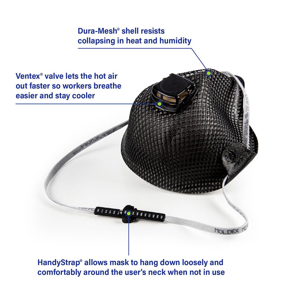 Moldex M2800N N95 Series HandyStrap Disposable Respirator Nuisance O/V, 1 box (10 pieces) - Gorvex.com