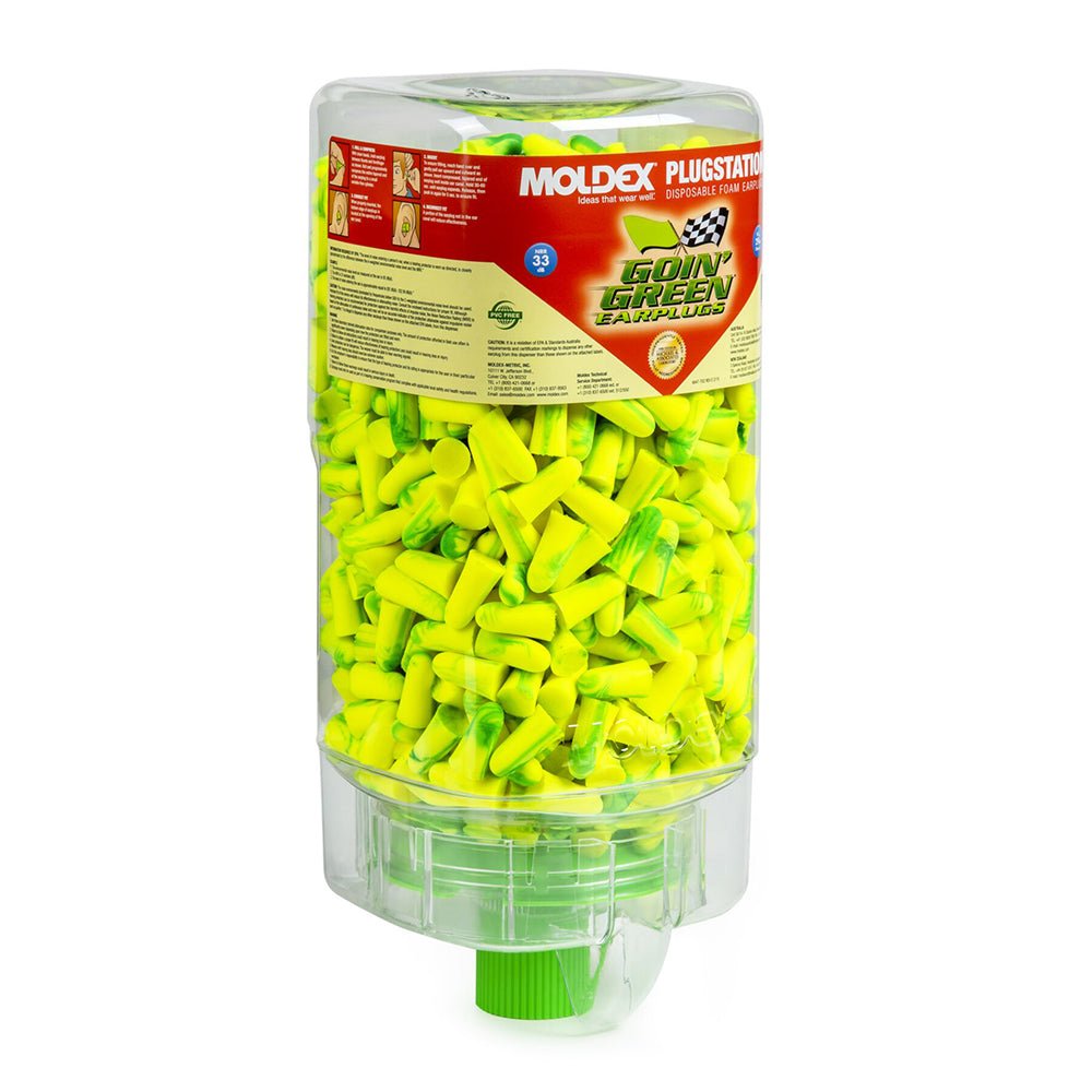 Moldex PlugStation 500 Pairs Goin Green 6647, NRR 33, 1 dispenser - Gorvex.com