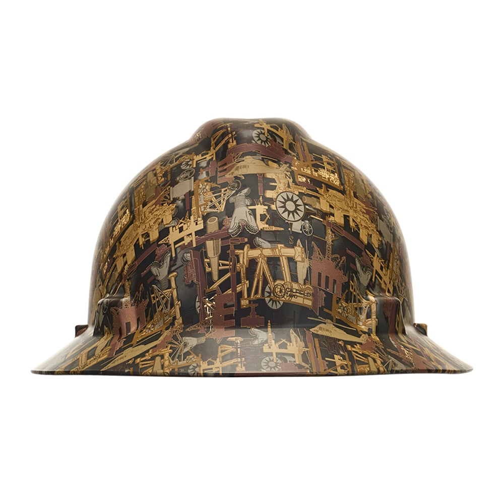 MSA V - Gard® Hydro Dipped Full Brim Hard Hat with Ratchet Suspension - Gorvex.com