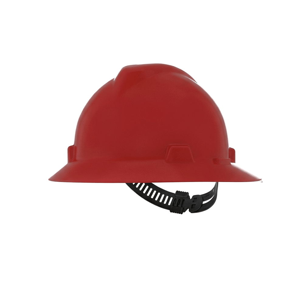 MSA V - Gard® Slotted Full Brim Hard Hat with Gloss Finish - Gorvex.com