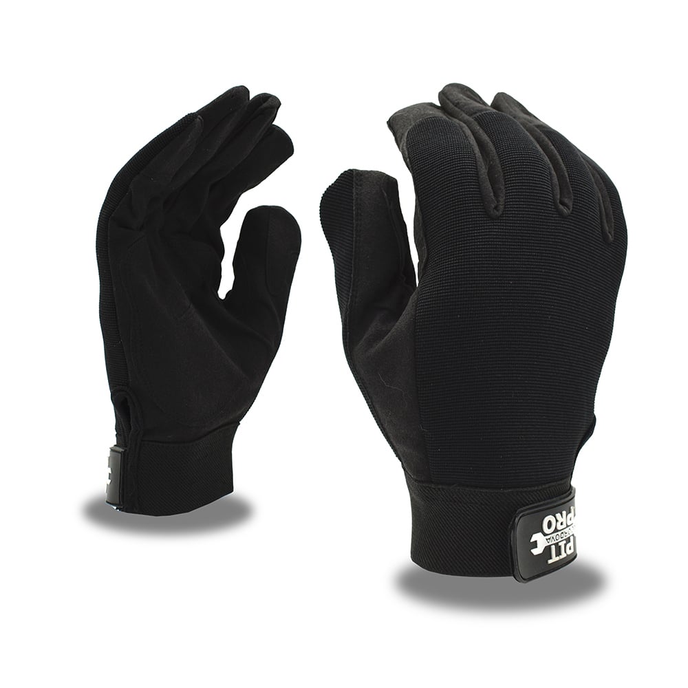 PIT - PRO™ Spandex/Synthetic Leather Double Palm Gloves + Reinforced Fingers, 1 dozen (12 pairs) - Gorvex.com